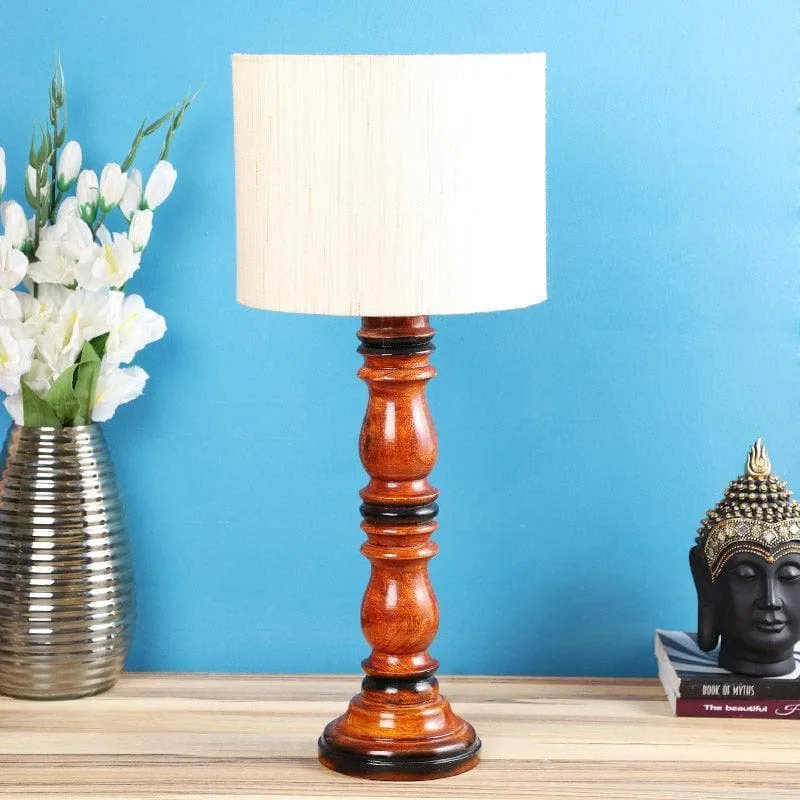 Sorar Argyle Fabric Table Lamp - White,Brown media 3