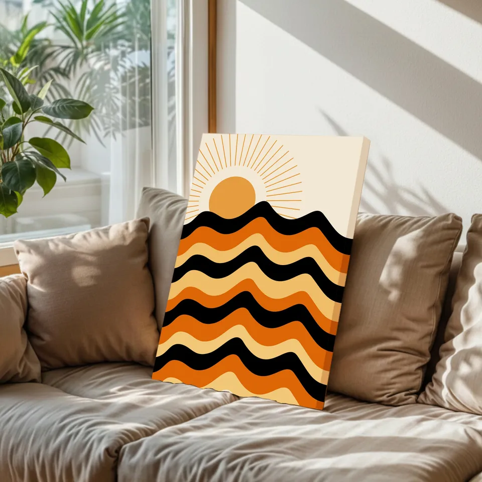 Sun-kissed Cotton Canvas Wall Painting media 6
