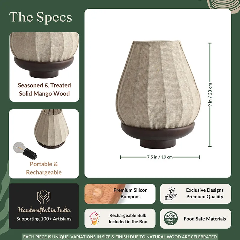 Arkaya Wooden Table Lamp - Brown,Beige media 10