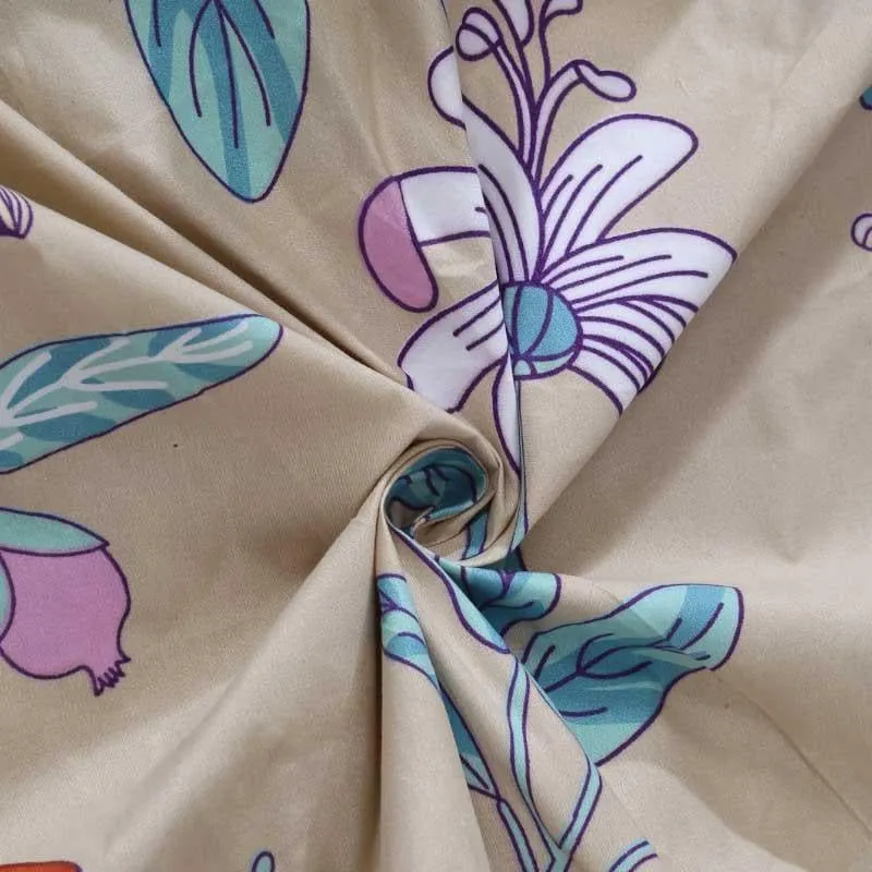 Agathe Printed Microfiber Bedsheet (Blue & Brown) - 130 GSM media 3