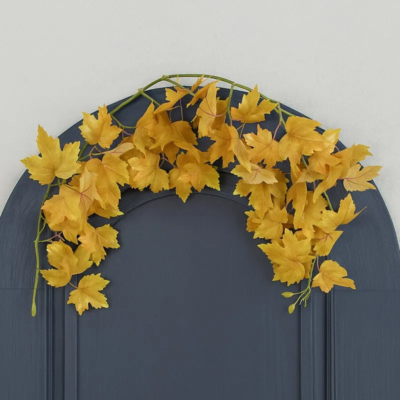 Artificial Yellow Maple Leaf Vine - Set Of Two media 3