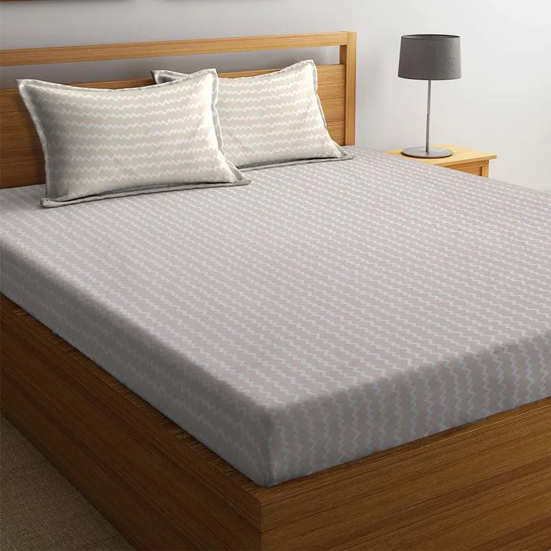Lora Stripes Bedsheet (Beige) - 150 GSM media 4