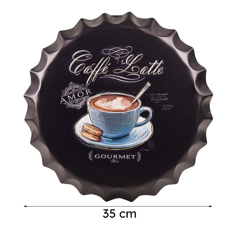 Caffe Latte Bottle Cap Metal Wall Accent media 8
