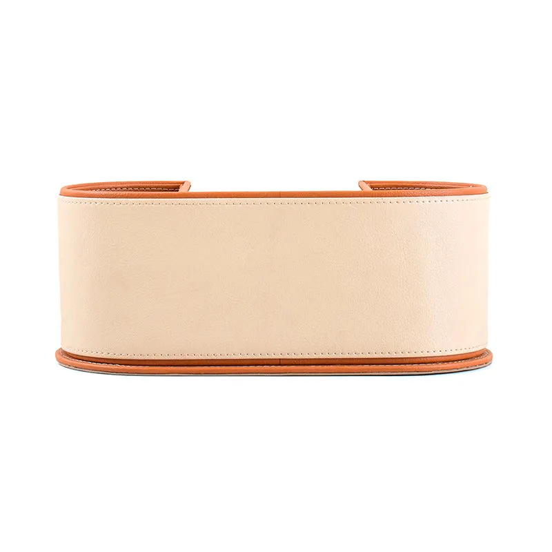 Tisca Curve Faux Leather Desk Organizer - Beige media 8