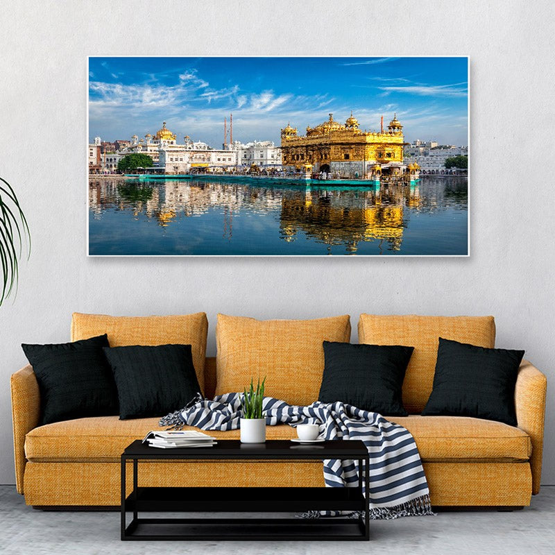 Sacred Golden Temple Canvas Wall Painting