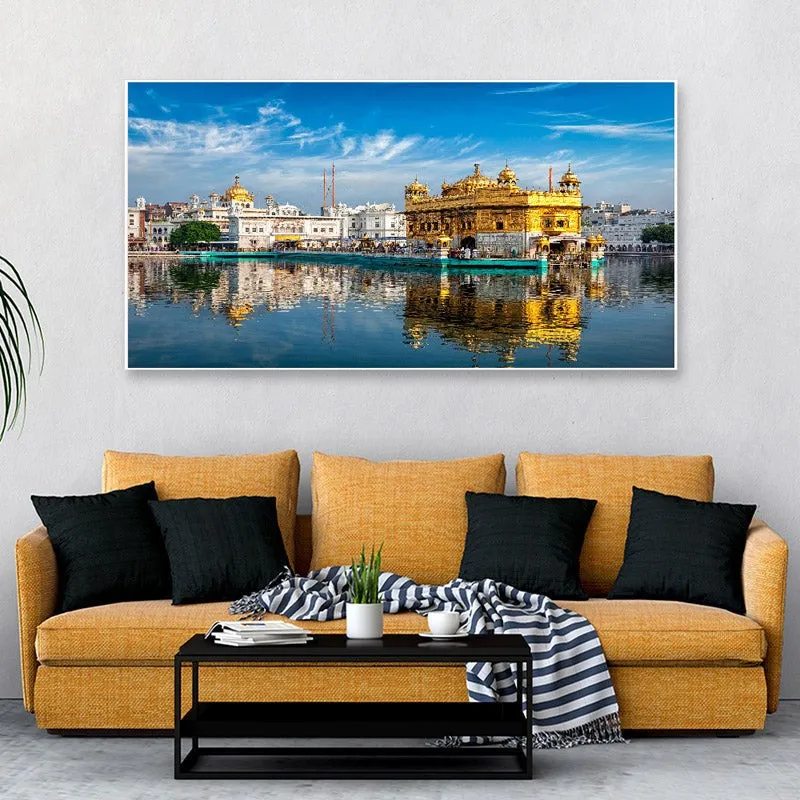 Sacred Golden Temple Canvas Wall Painting media 1