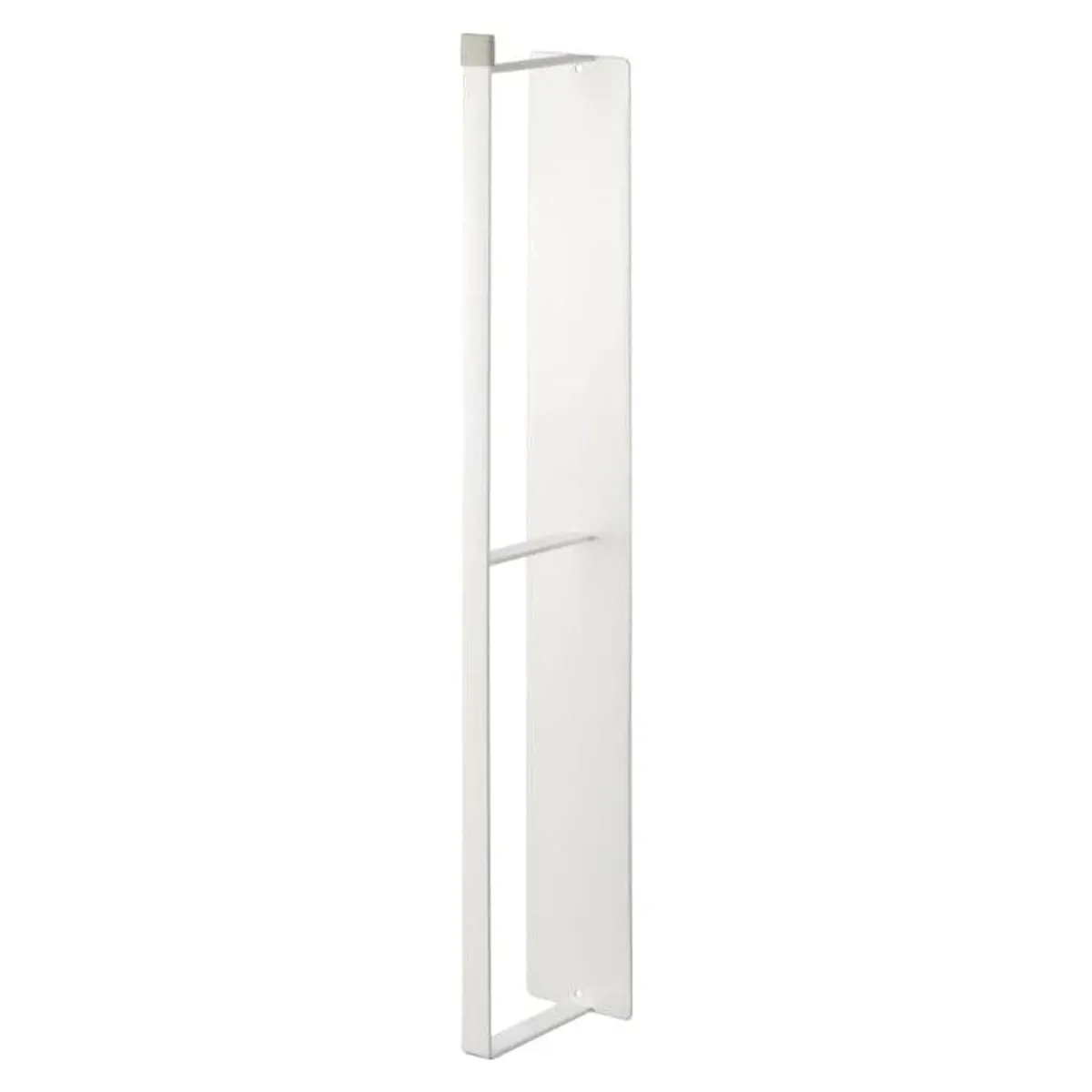 Slim white magnetic hanger shown from the side against a plain background