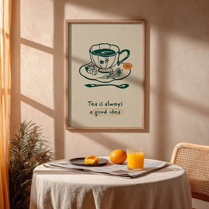Silent Sips Archival Canvas Wall Art - Brown media 5