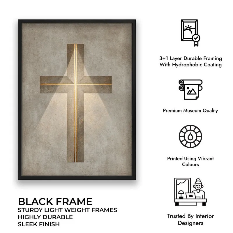 Holy Cross Glow Wall Painting With Black Frame media 7