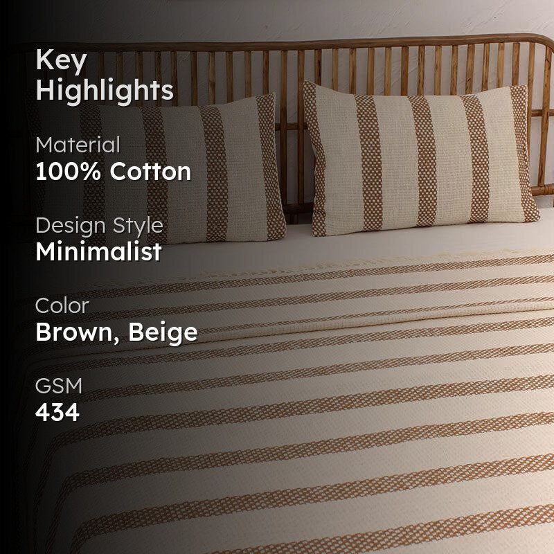 Shivalik Bedcover With Pillow Cover - Brown media 2