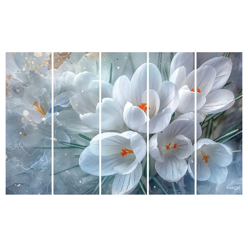 Bauhinia Whimsy Canvas Wall Art - Set Of Five media 4