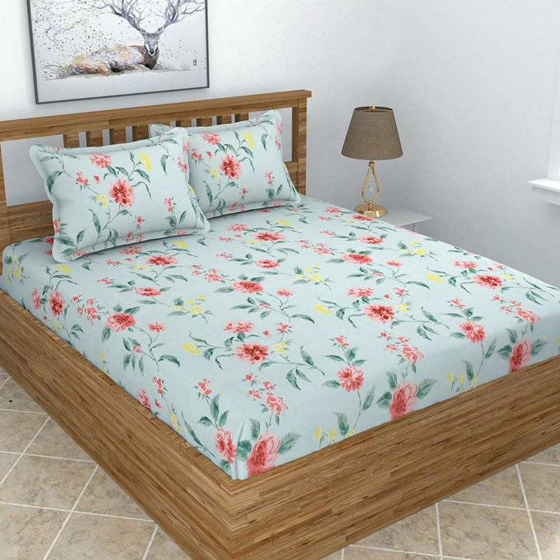 Augustin Floral Microfiber Microfiber Bedsheet - 150 GSM