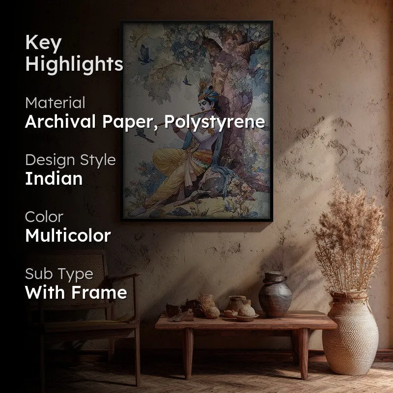 Vrindavan Bihari Lord Krishna Blissful Archival Paper Wall Art media 2