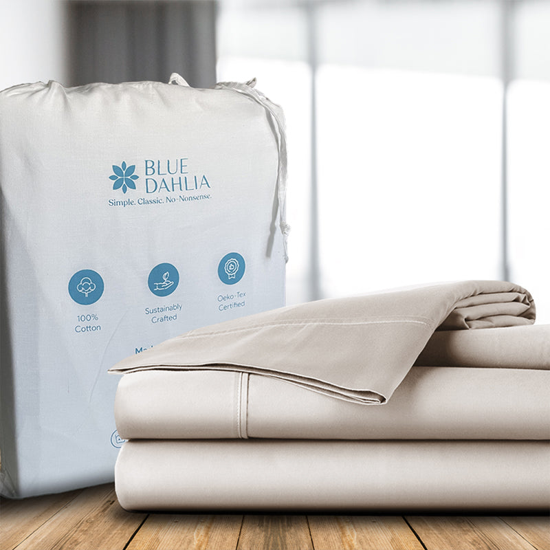 Maison Solid Cotton Bedsheet (Beige) - 200 TC media 10
