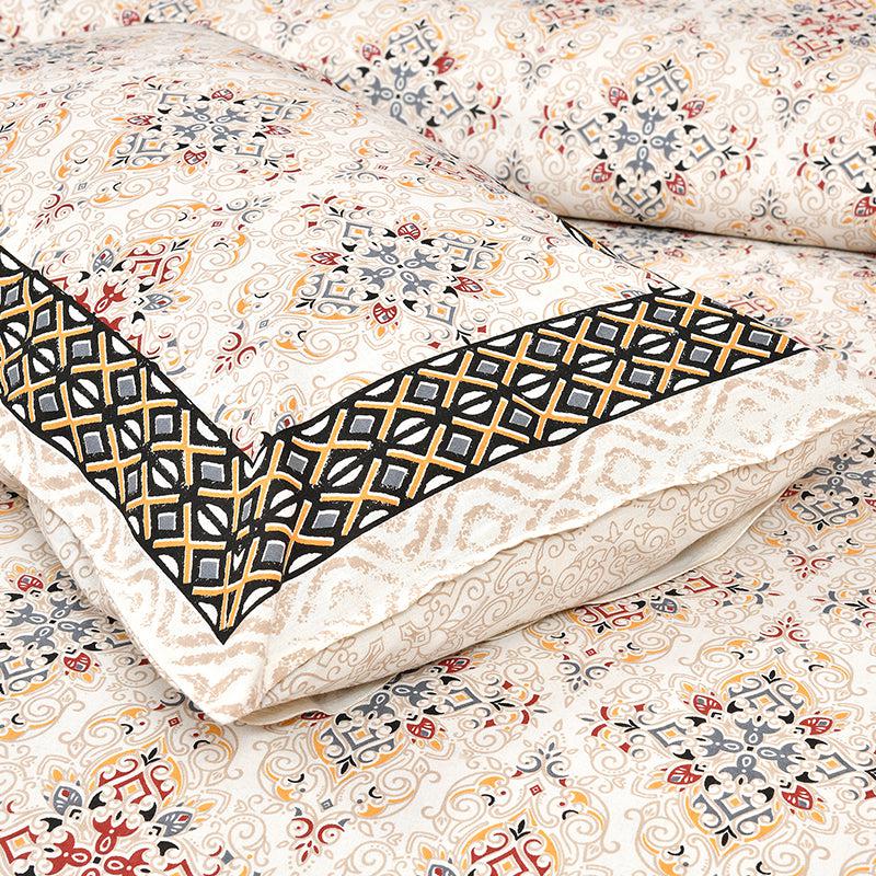 Rakta Ethnic Cotton Bedsheet (Ivory) - 180 TC media 6