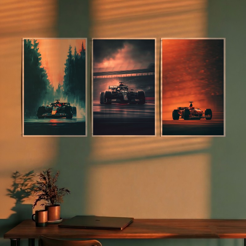 Afterburn Race Cars Polymer Wall Poster