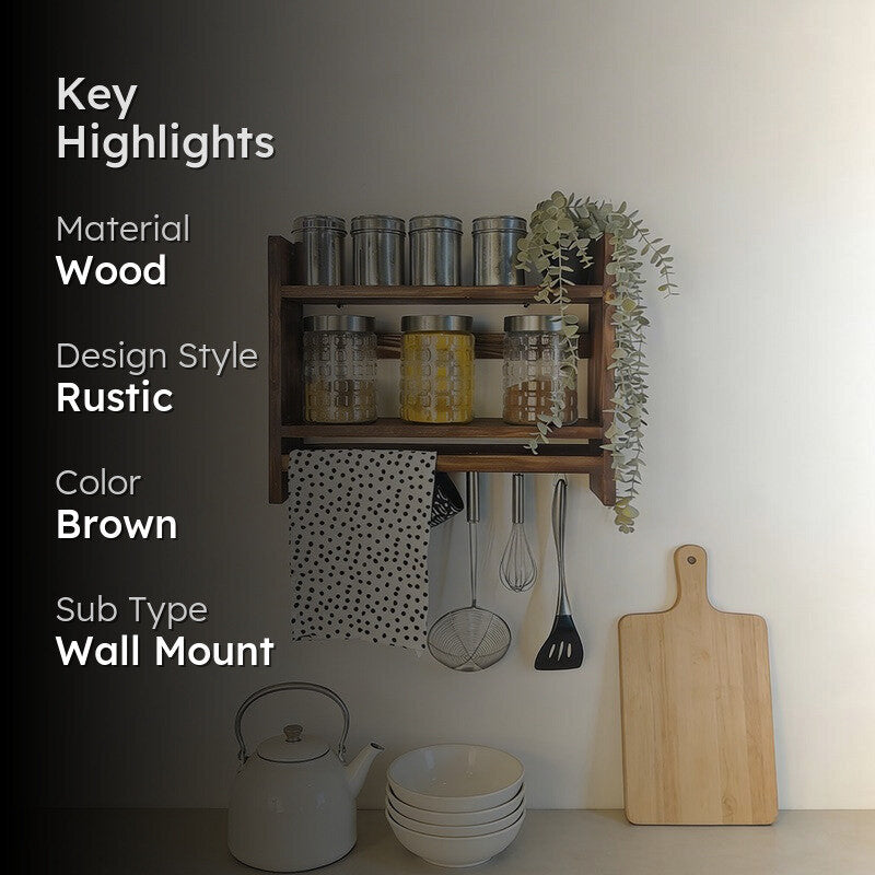 Sylo Wooden Kitchen Storage Rack media 2