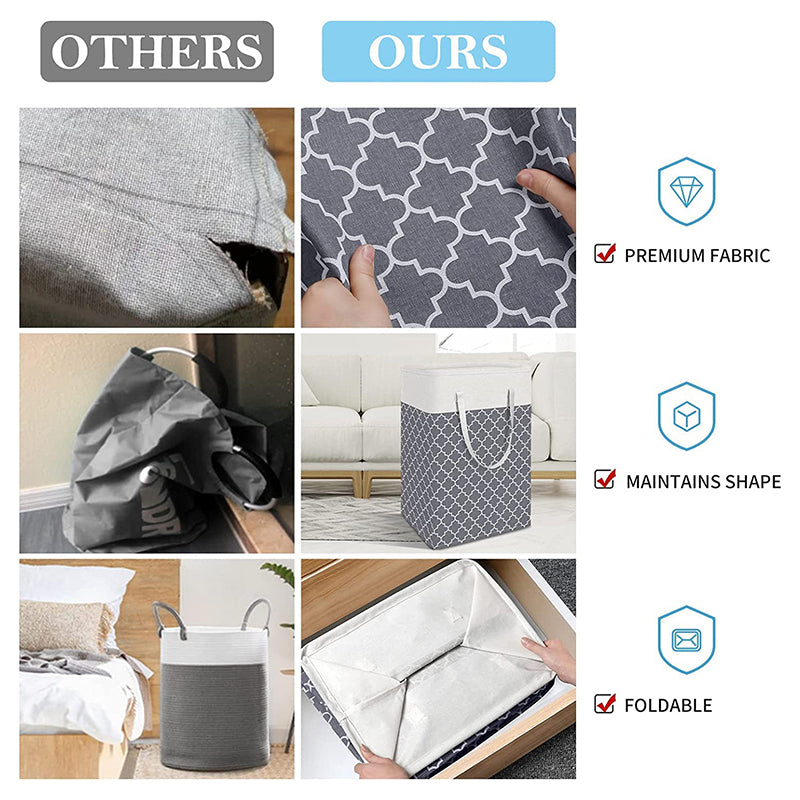 Calto Laundry Basket - Grey media 5