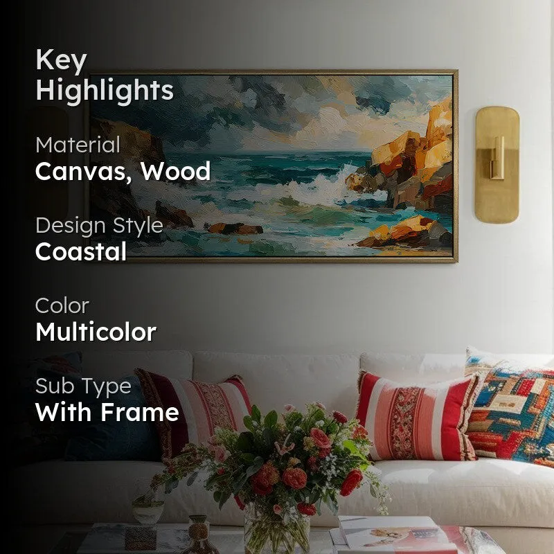 Coastal Surge Canvas Wall Painting With Frame media 2