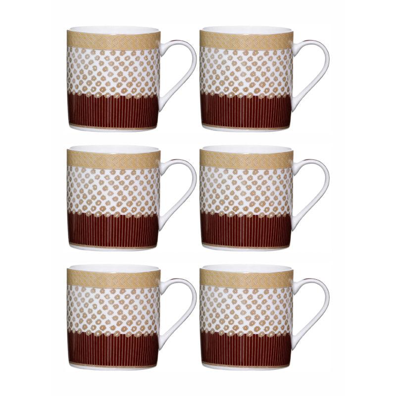 Sonaki Giselle Charm Bone China Tea Cup Gold & Brown (210 mL Each) - Set Of Six media 3