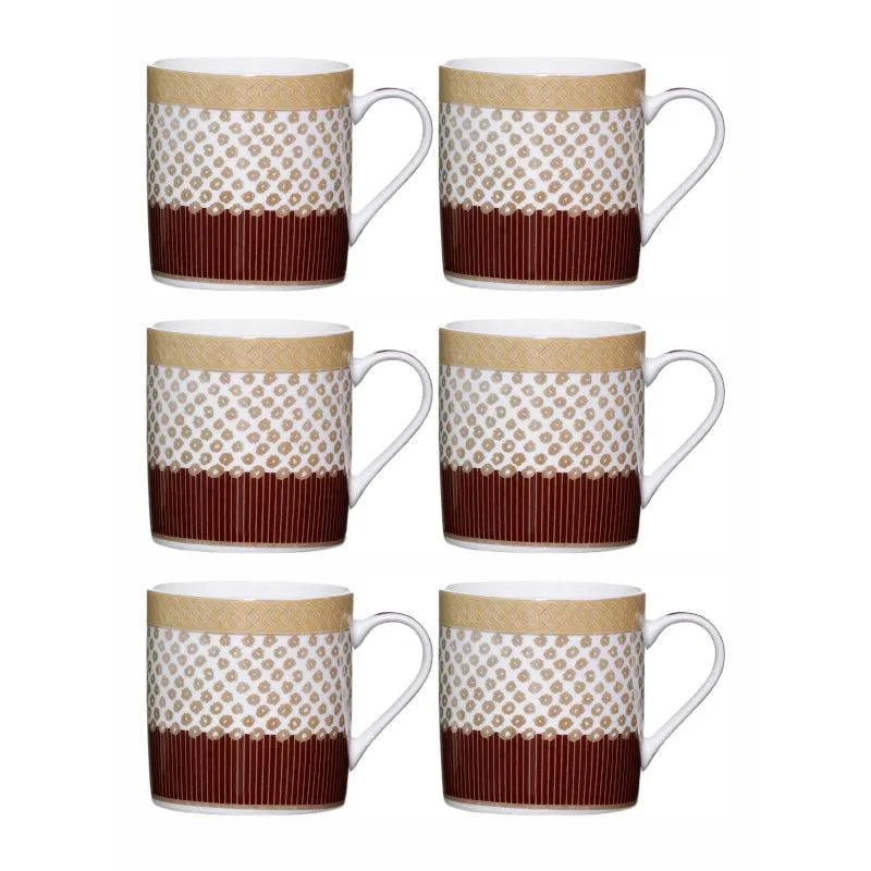 Sonaki Giselle Charm Bone China Tea Cup Gold & Brown (210 mL Each) - Set Of Six media 3