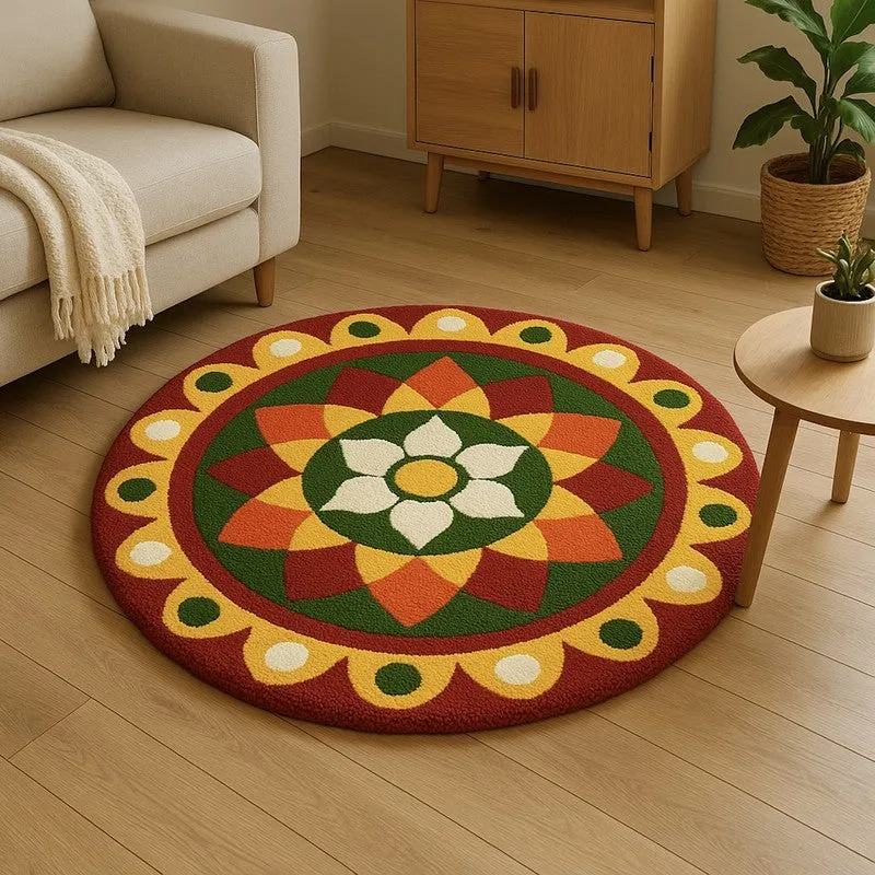Garnet Rangoli Micro Fibe Rug media 3