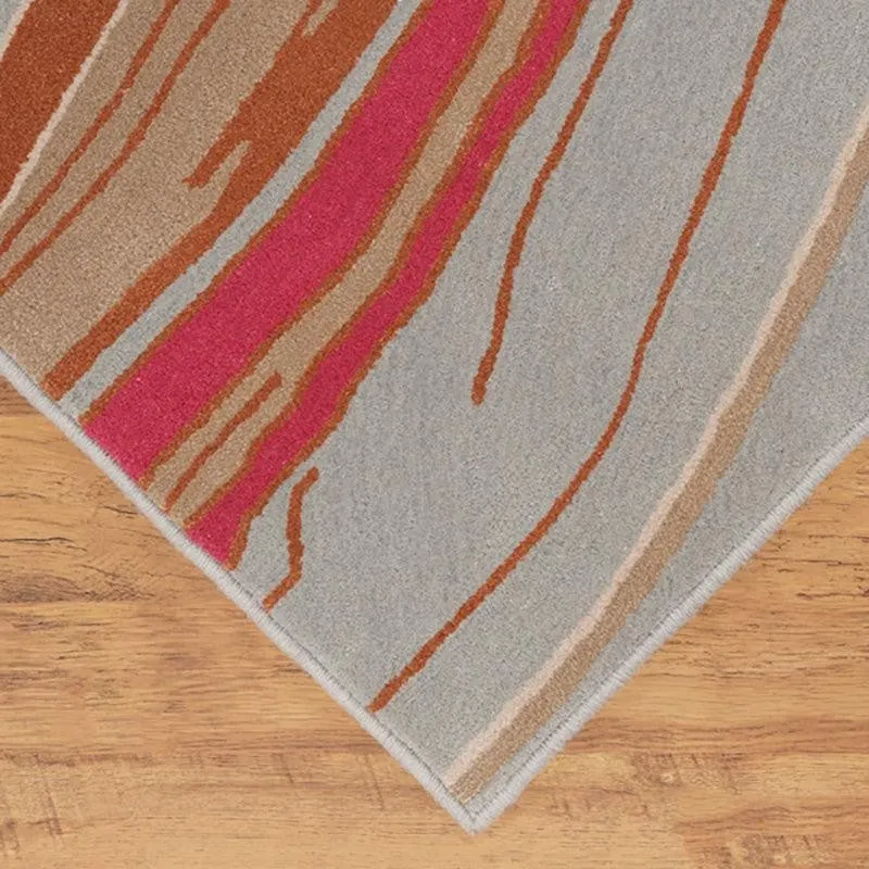 Thoth Hand Tufted Abstract Wool & Nylon Carpet - Brown & Red media 7