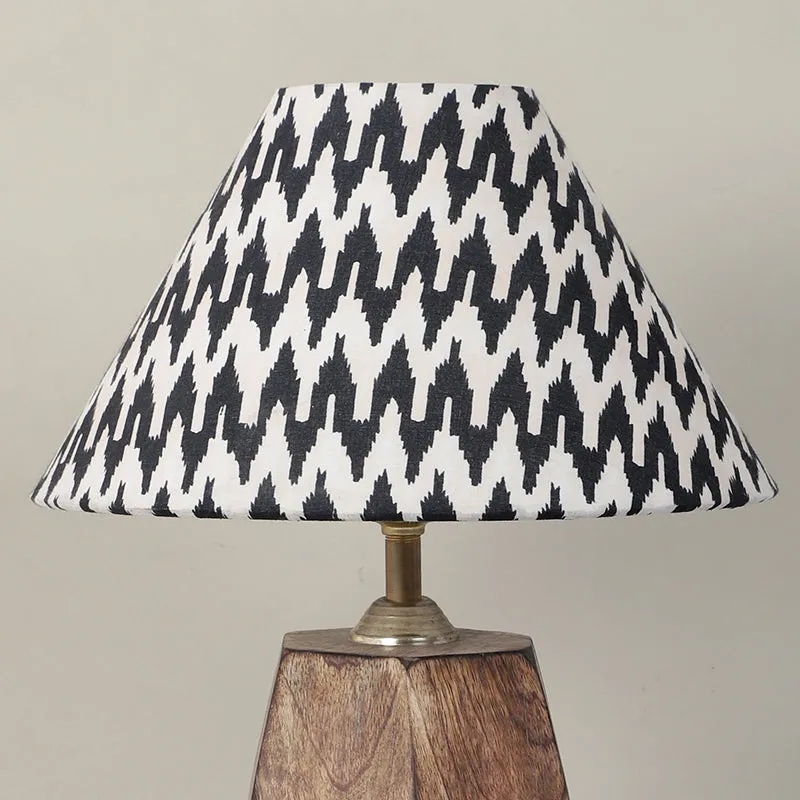 Chevronic Printed Mango Wood Table Lamp - Black,White media 5