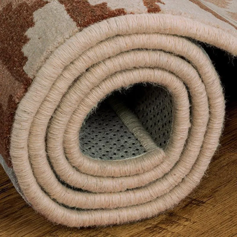 Belladonna Hand Tufted Geometric Wool & Nylon Carpet - Brown & Blue media 7