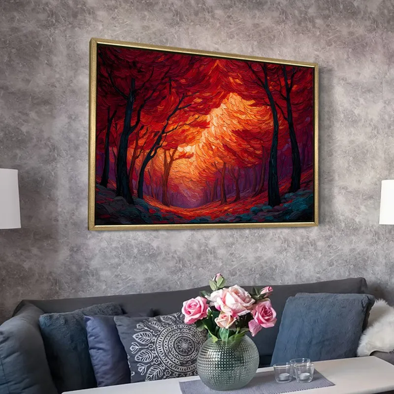 Fireleaf Forest Canvas Wall Painting With Frame media 6