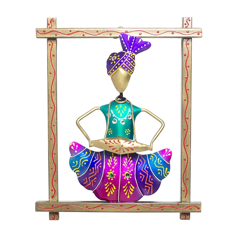 Folk Iron Wall Accent - Green,Pink media 2