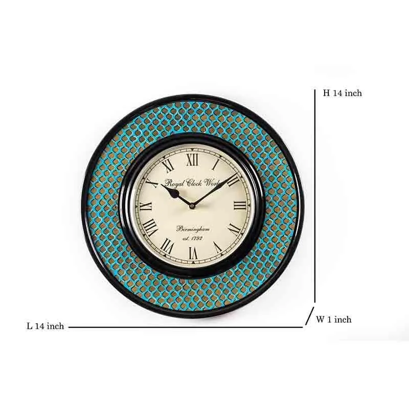 Scaley Handpainted Wall Clock - Blue media 6