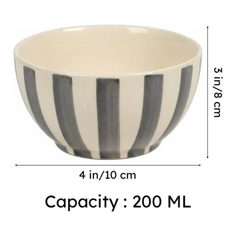 ServeScape Snack Bowls (Grey,White,200 mL Each) - Set Of Four media 6