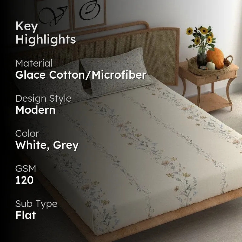 Monisha Floral Microfiber Bedsheet - 120 GSM media 2