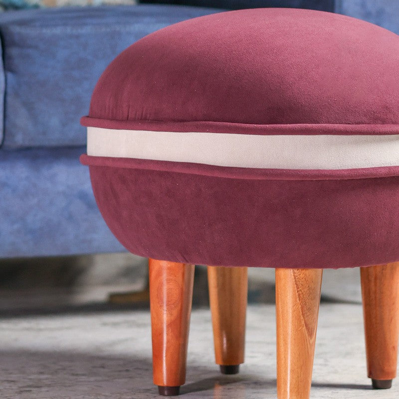 Contemporary Velvet Footrest Ottoman  Purple media 5