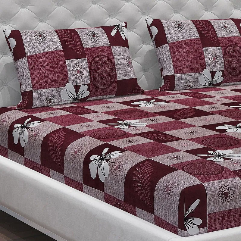 Monte Carlo Garden Grid Bedsheet (Majenta) - 120 GSM media 5
