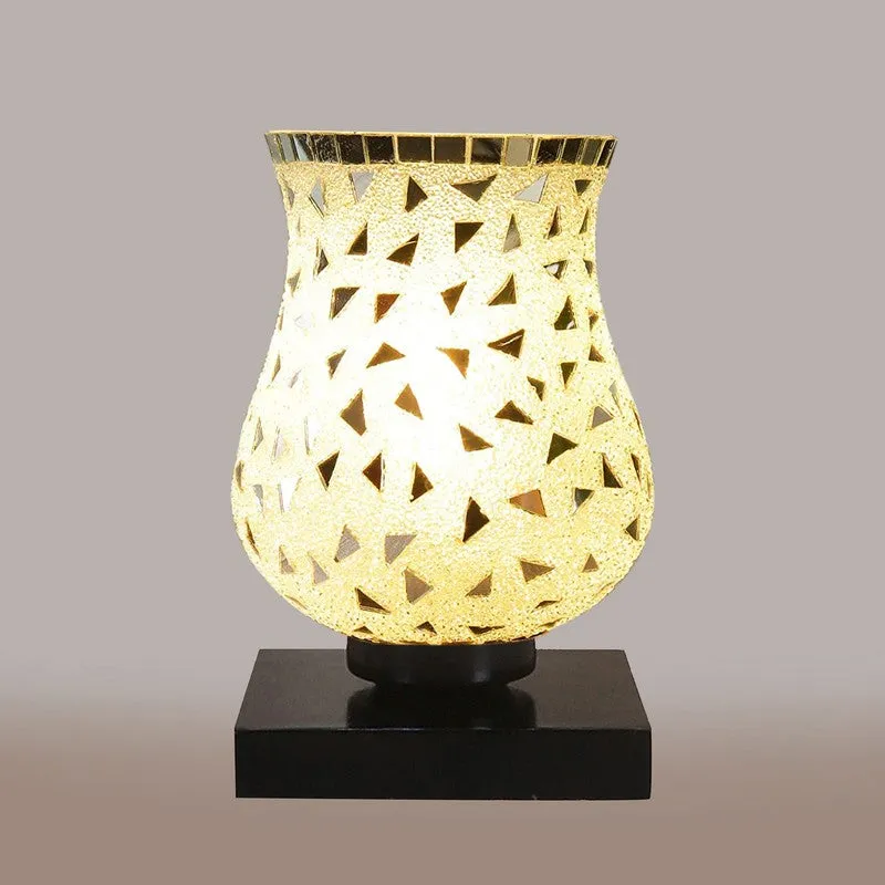 Elunor Mosaic Glass Table Lamp With Wooden Base - Multicolor media 6