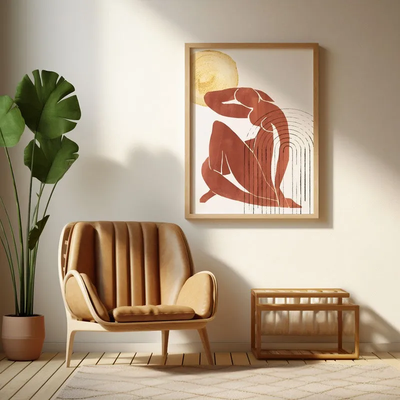 Embrace of Silence Canvas Wall Painting With Brown Frame media 6