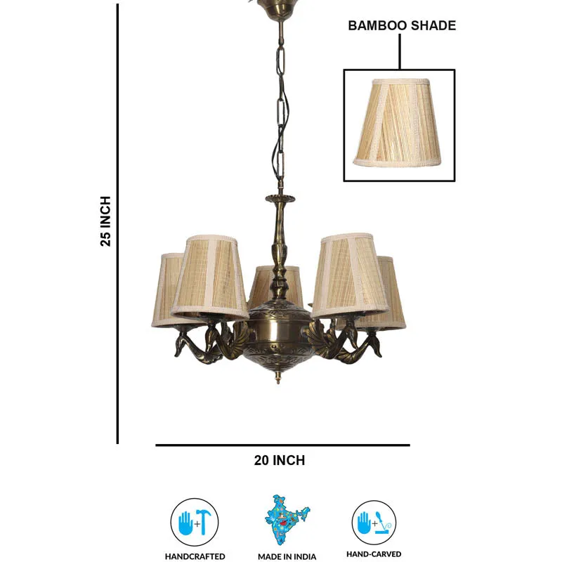 Dahaka Conical Golden Antique Ceiling Lamp media 6
