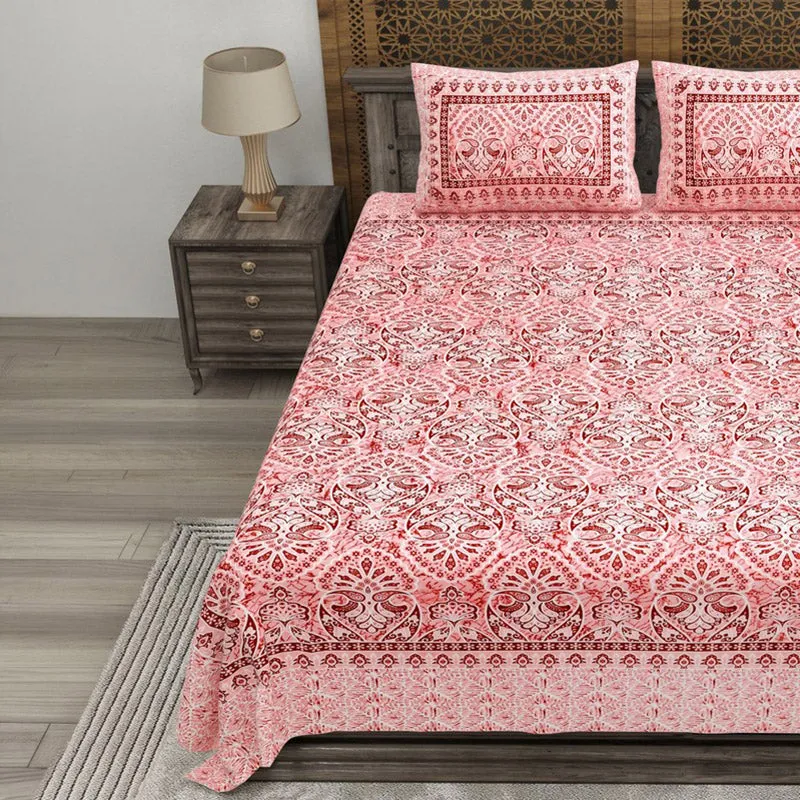 Craftar Cotton Bedsheet (Pink) - 240 TC media 3