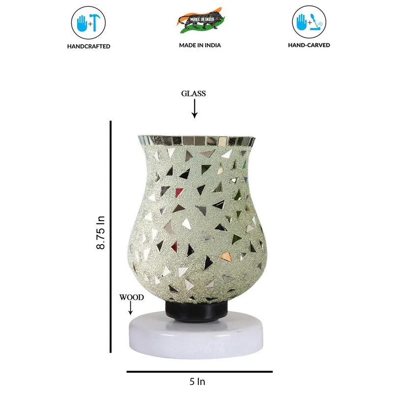 Glossia Mosaic Glass Table Lamp With Wooden Base - Multicolor media 8