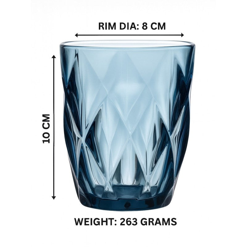 Crystal Wave Glasses (Blue,280 mL) - Set Of Six media 7