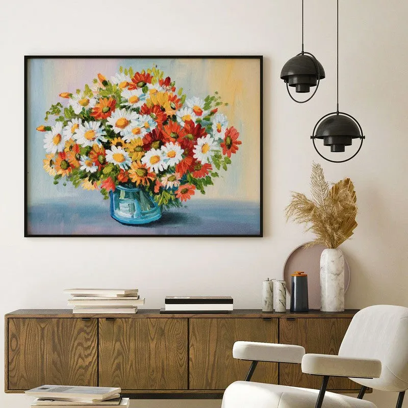 Mughal Garden And Temple Canvas Wall Painting - Black Frame media 4