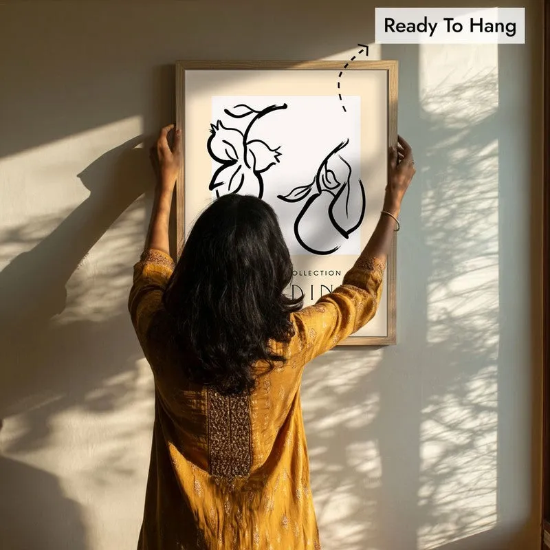 Quiet Yield Canvas Wall Painting With Brown Frame media 8