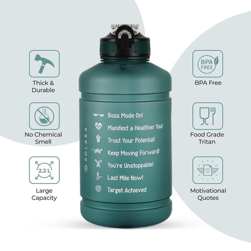 Solara Plaino Plastic Water Bottle (2200 mL) - Green media 4