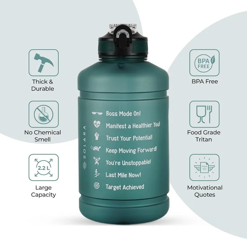 Solara Plaino Plastic Water Bottle (2200 mL) - Green media 4