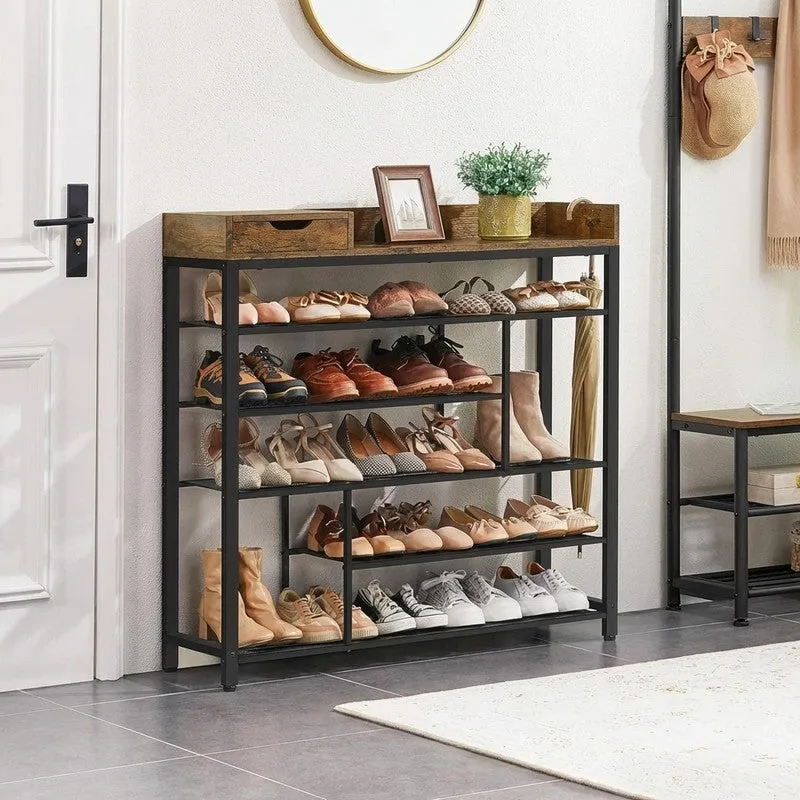 Prism Metal Shoe Rack - Black,Brown media 1