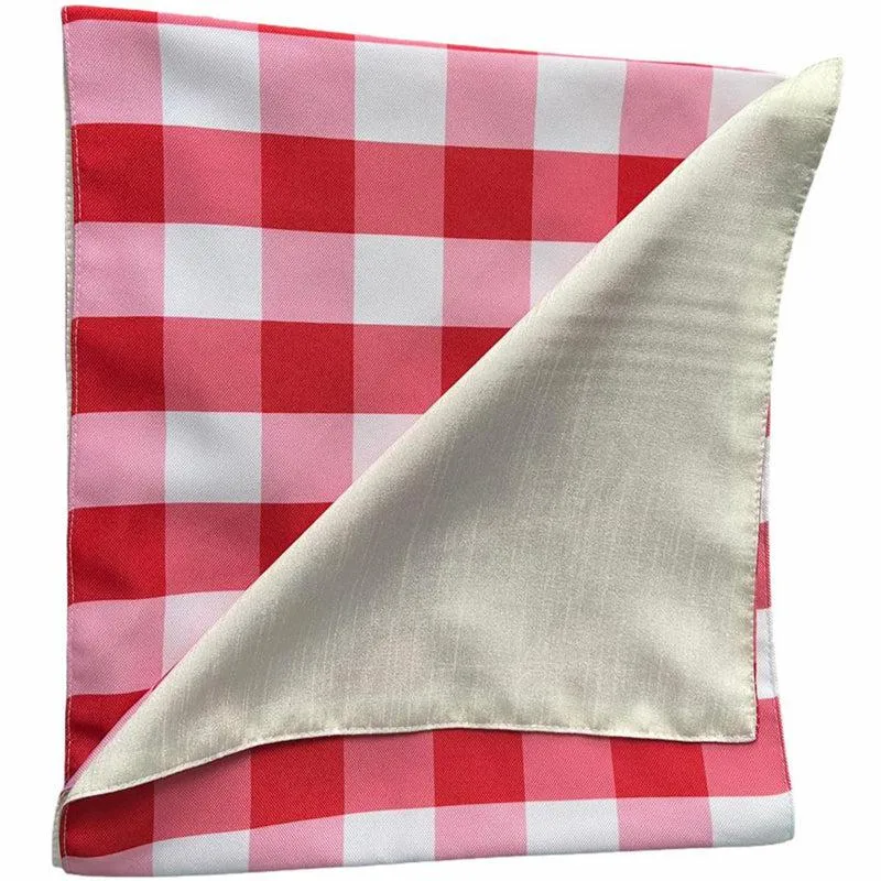 Mabel Checkered Poly Canvas Table Runner - Red media 5