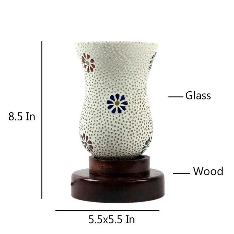 Vintage Vase Style Glass Table Lamp - White media 7