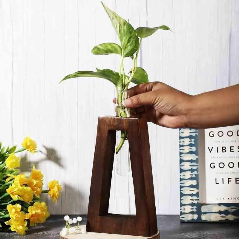 Rhombus Testube Planter - Dark Brown media 3